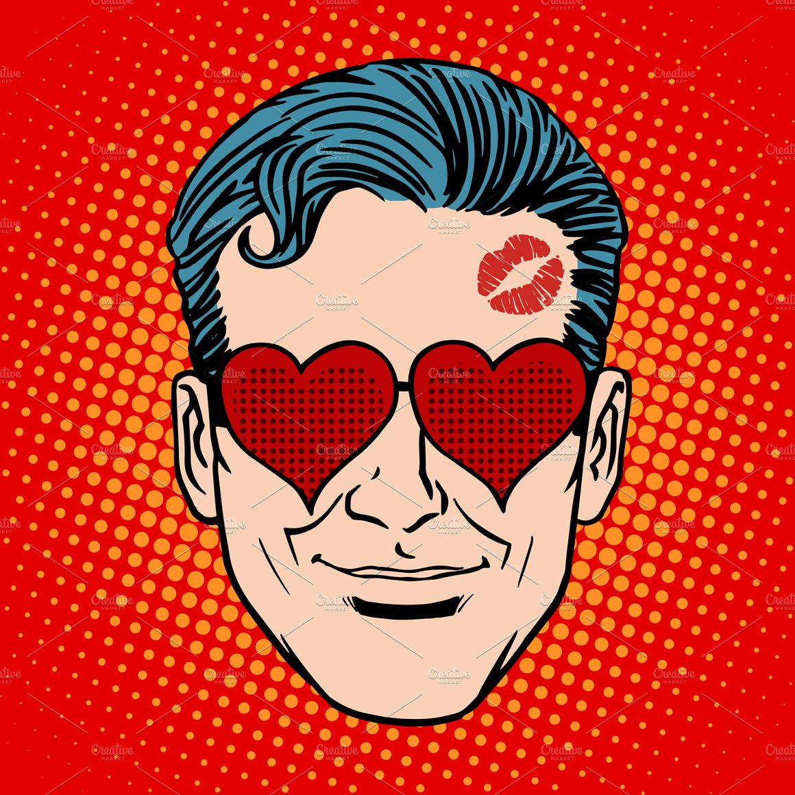 Retro Emoji lover man face by Valeriy Kachaev on Dribbble