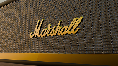 Marshall Speaker in blender 3d 3d design blender blender 3d branding design graphic design illustration product design spline ui uiux web design webdesign