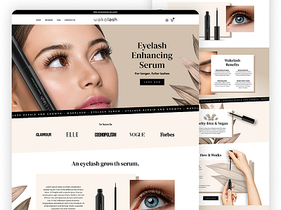 Eye-Lash Serum Landing Page - Fashion UI/UX design figma ui ux