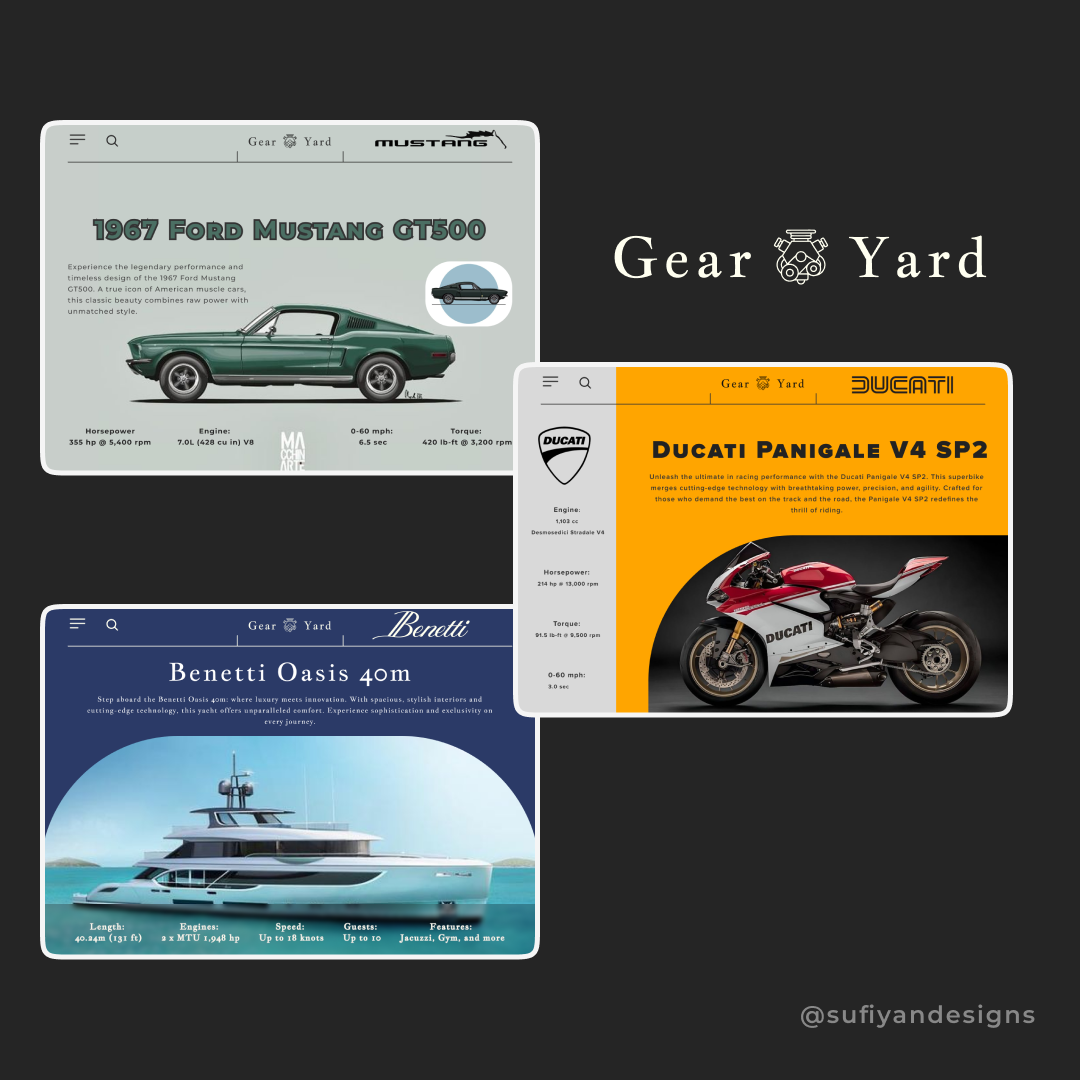 Automotive Hero section Design. benetti bike branding car chatgpt design ducati figma freepik landing page mustang ui uidesign web webdesign yacth