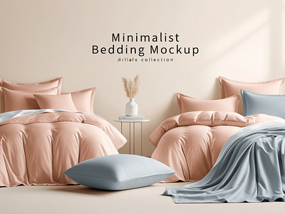 Minimalist Bedding Mockup Collection branding design graphic design illustration