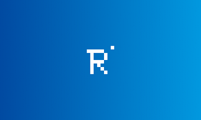 Ray Logo blue blue gradient branding graphic design logo pixalated pixel pixel logo