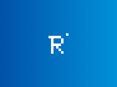 Ray Logo blue blue gradient branding graphic design logo pixalated pixel pixel logo