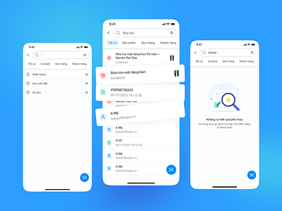 Search flow UI - Sapo app blue clean empty flow search gradient graphic design mobile product sapo search search ui ui ui design ui ux