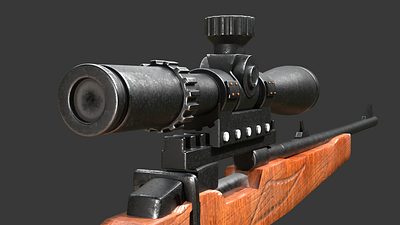 A lowpoly World War 2 Sniper 3D model 3d gameasset gameready sniper unity unreal weapon ww2