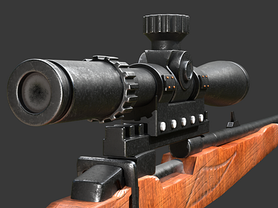 A lowpoly World War 2 Sniper 3D model 3d gameasset gameready sniper unity unreal weapon ww2