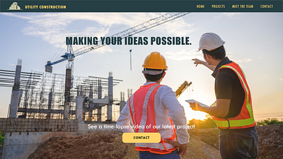 Desktop Web Design for Construction Company ui web design