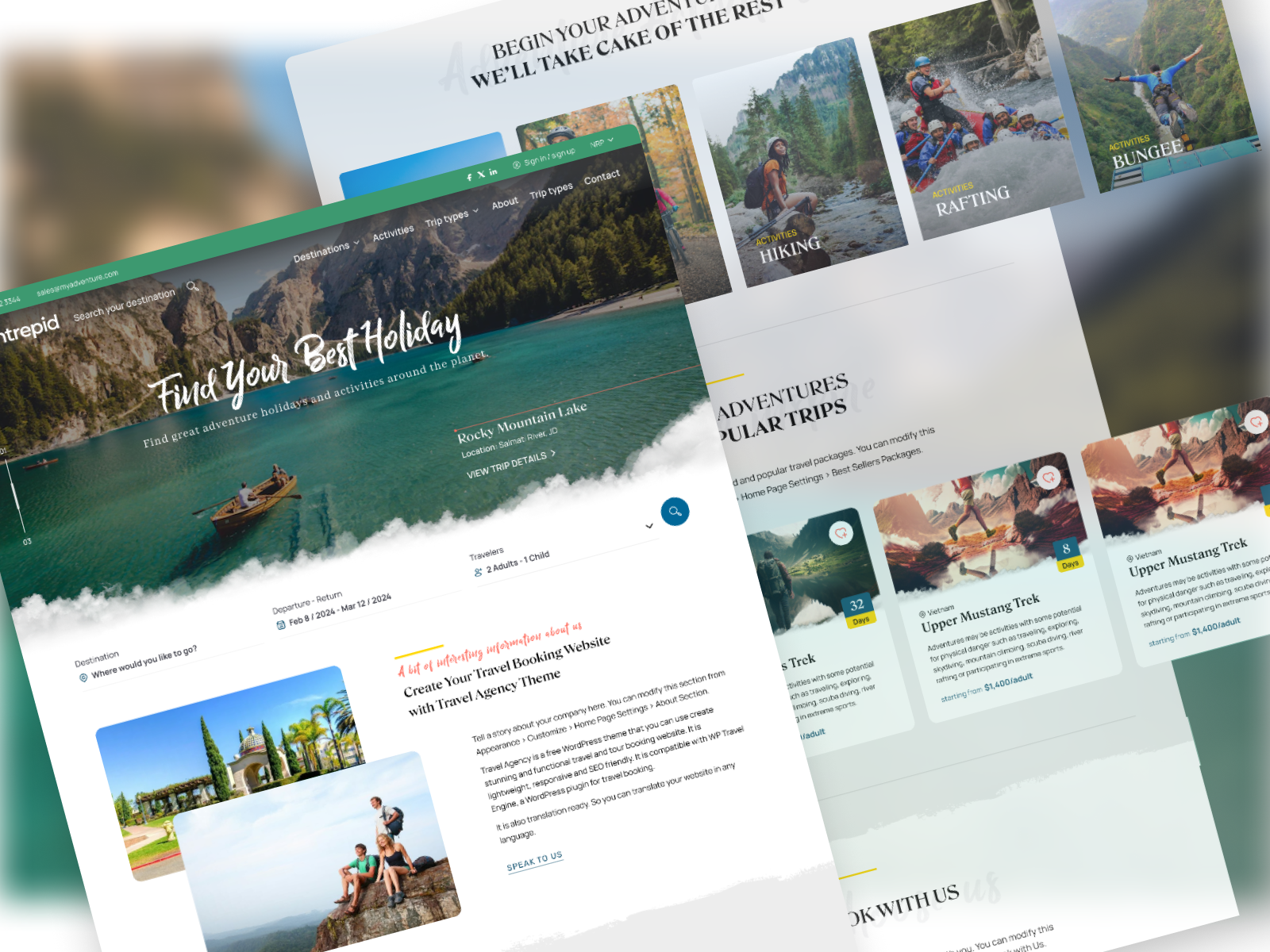 Example of Travel Booking Website Design