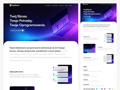 Landing page for a software agency benefits clean design design features gradients hero section landing page mockup software software agency ui ux