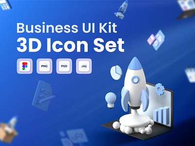 Business UI Kit 3D Icon Set 3d business icons 3d custom icon 3d icon 3d icon set app icons business ui kit custom icons icon set scalable 3d icons uiux design