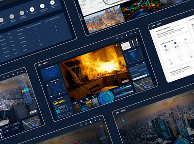 Fire Firefighting UAV Control Display contrast ui crisis management dark theme dark ui deskto ui fire fightening uav uav workstation ui design user interface