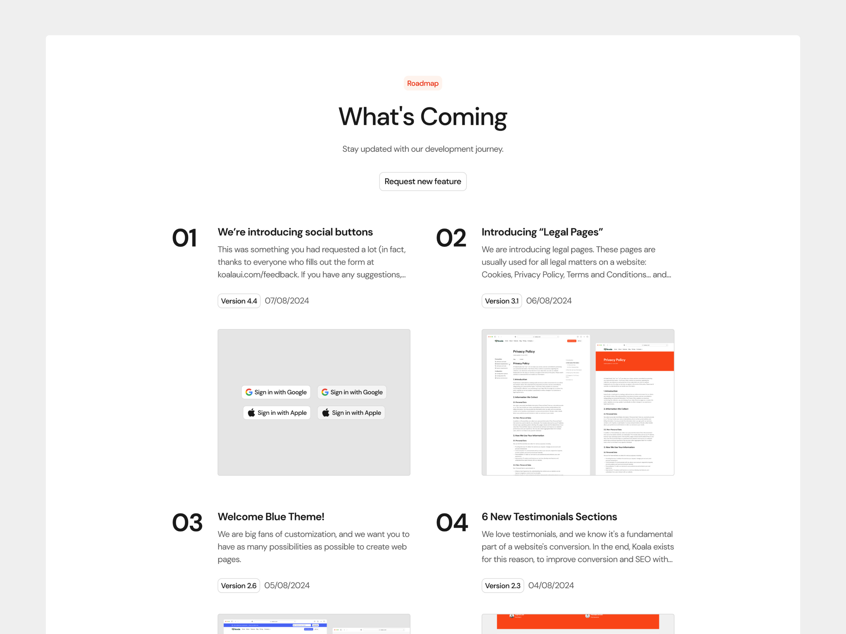 Timeline · Koala UI [V2.5] clean design figma koala landing landing page product design timeline ui ui design ux design uxui