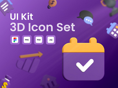 UI Kit 3D Icon Set 3d icon set 3d ui icons 3d ui kit app design icons custom 3d icon custom icons customizable 3d icons high quality icons icon set ui kit uiux design
