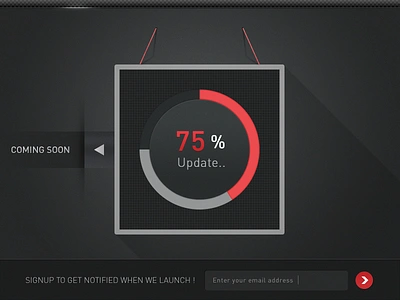 Coming soon page brand branding coming soon dark get notified graphic design illustration illustrator ai newsletter noise patterns photoshop psd print designer rope screws senior designer shadow sign up typo typography ui ux designer update