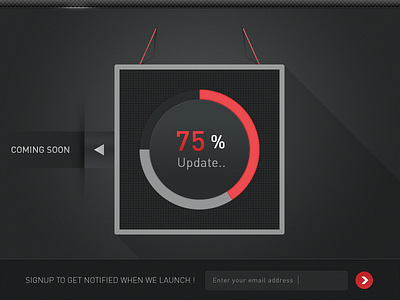 Coming soon page brand branding coming soon dark get notified graphic design illustration illustrator ai newsletter noise patterns photoshop psd print designer rope screws senior designer shadow sign up typo typography ui ux designer update