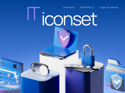 IT icon set (part 5) 3d 3d icon branding data graphic design icon iconset it logo pass safety security settings ui