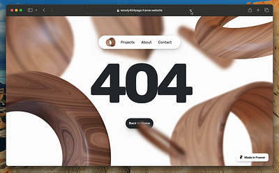 Woody 404 Page 3d 404 page design error page framer ui wood