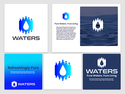 Logo, Visual identity, Business And Water Logo. best logo designer bottle icon brand designer brand identity business logo logo logo 2024 logo buy in online logo cost logo creator logo designer logo designer in dribble logo maker logo price modern logo top logo designer visual designer visual identity water icon water logo