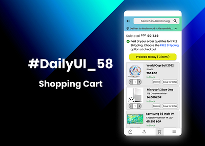 #DailyUI - 058 - Shopping Cart graphic design ui