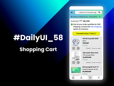 #DailyUI - 058 - Shopping Cart graphic design ui