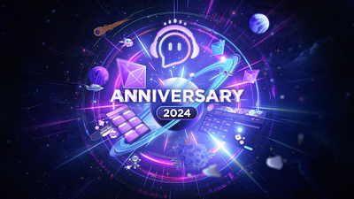 Sound Alerts - Anniversary Keyart 2024 3d anniversary design esport gaming graphic design illustration space twitch uxui