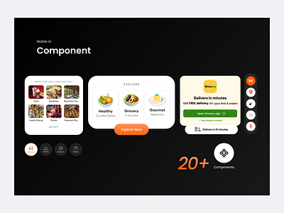 Fooder App Component app branding case study component design design food delivery app case study food delivery app design graphic design illustration logo ui uiux design app ux vector website