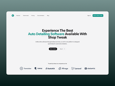 Car Detailing SaaS Website: A Custom CRM and Booking Platform branding landing page design local business nextjs saas software website tailwindcss web design web development