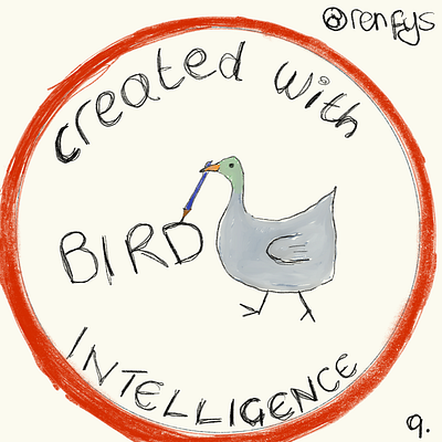 Bird Intelligence 100 birds animals birds comic digital illustration logo procreate