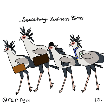 Business Birds 100 birds animals birds comic digital illustration procreate
