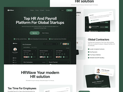HR and Payroll Management landing page hr management landing page payroll ui visual design web design