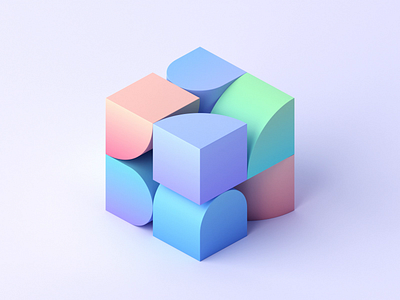 Cube 3d abstract animation background blender blocks branding colorful cube design geometric loop minimal minimalist render shape simple
