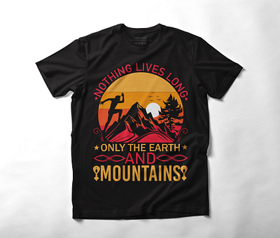 mountain t shirt design adventure art creative custom design graphic hiking hunting modern mountain stylish summer typography vector vintage