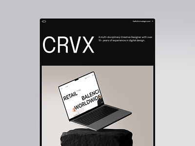 CRVX crvxdsgn design freelance landing page minimalist portfolio ui user interface