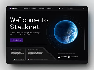Starknet Website Redesign binance blockchain crypto cryptocurrency defi futuristic design gaming ui web3