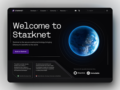 Starknet Website Redesign binance blockchain crypto cryptocurrency defi futuristic design gaming ui web3