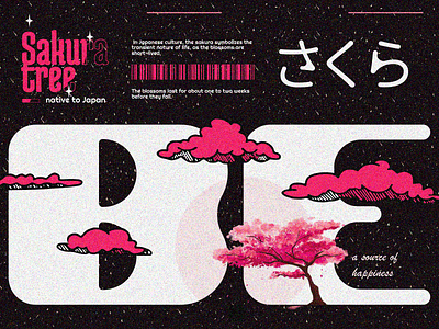 Poster Design - Pink Sakura cool graphic design poster ui