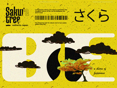 Poster design - Sakure tree yellow design graphic design poster sakura yellow