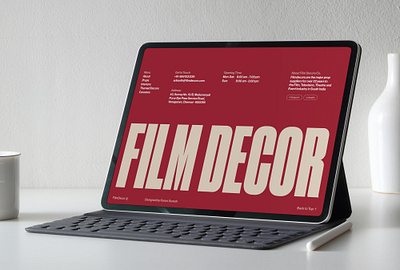 Film Decor | Footer Design bold chunky design film footer hollywood large layout minimal modern otp prop red stunning typography ui unique website