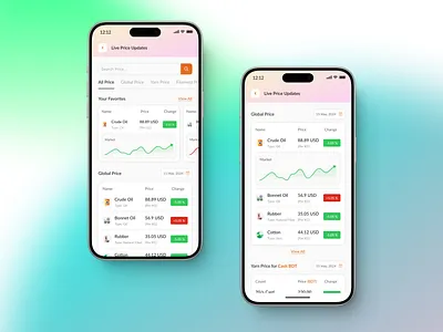 Live Price Update Screen android app b2b crypto crypto currency cryptocurrency dashboard design e commerce illustration ios ios app live live price live price update minimal nft price textile ui ux