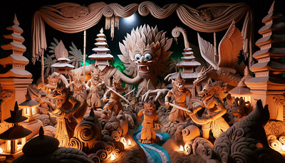 The most iconic Balinese cultural statue design illustration