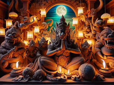 Statue of the God of Balinese culture design illustration