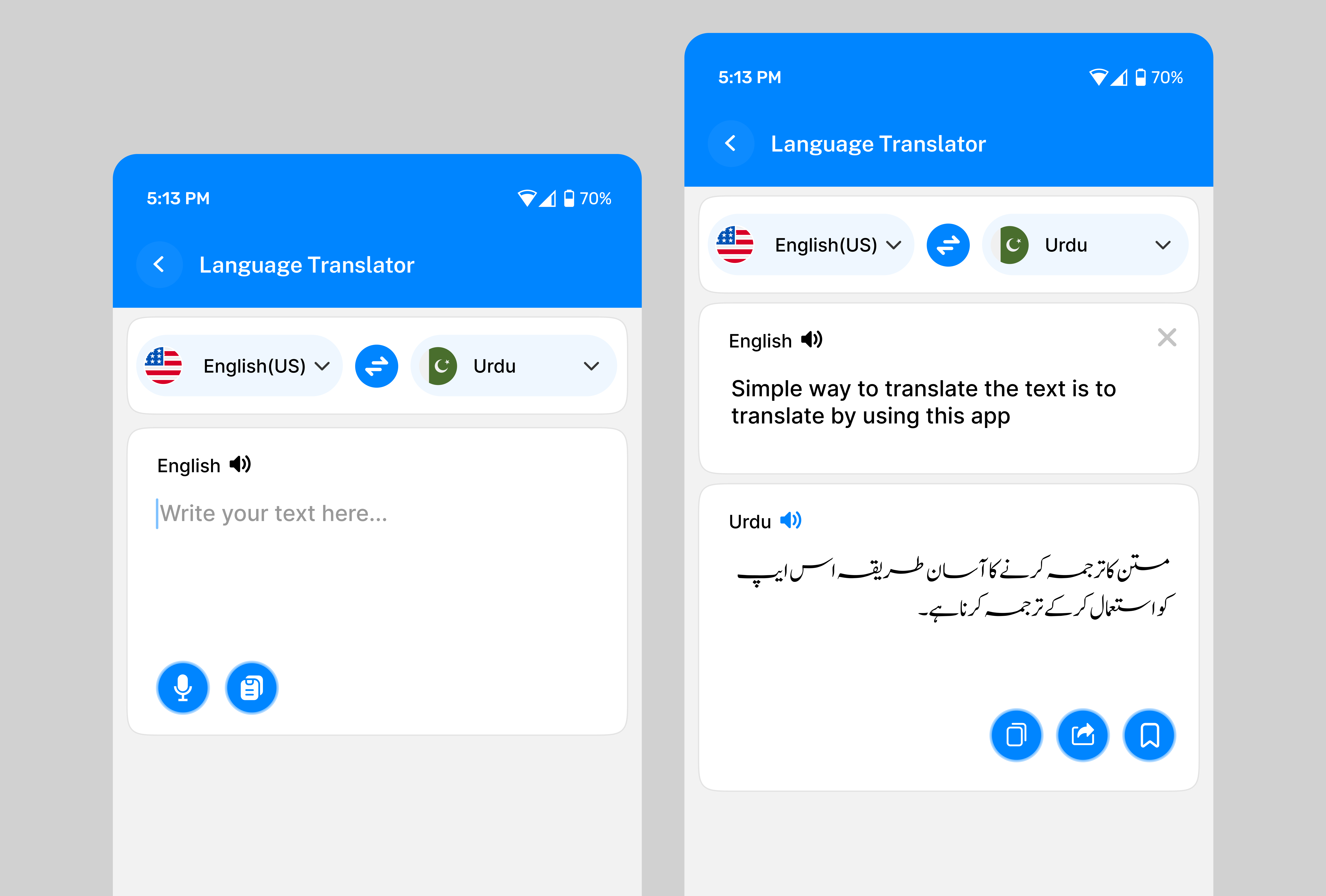 Language Translator App Concept ui