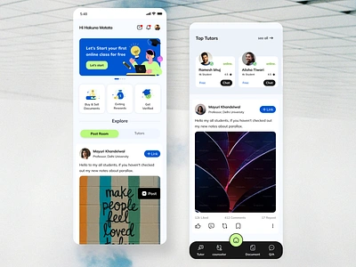 Online Classes App Mock Up 1 app comment documents edtech education illustration like mobile neel online calsses prakhar reward share sharma student teacher tuition tutor ui ux