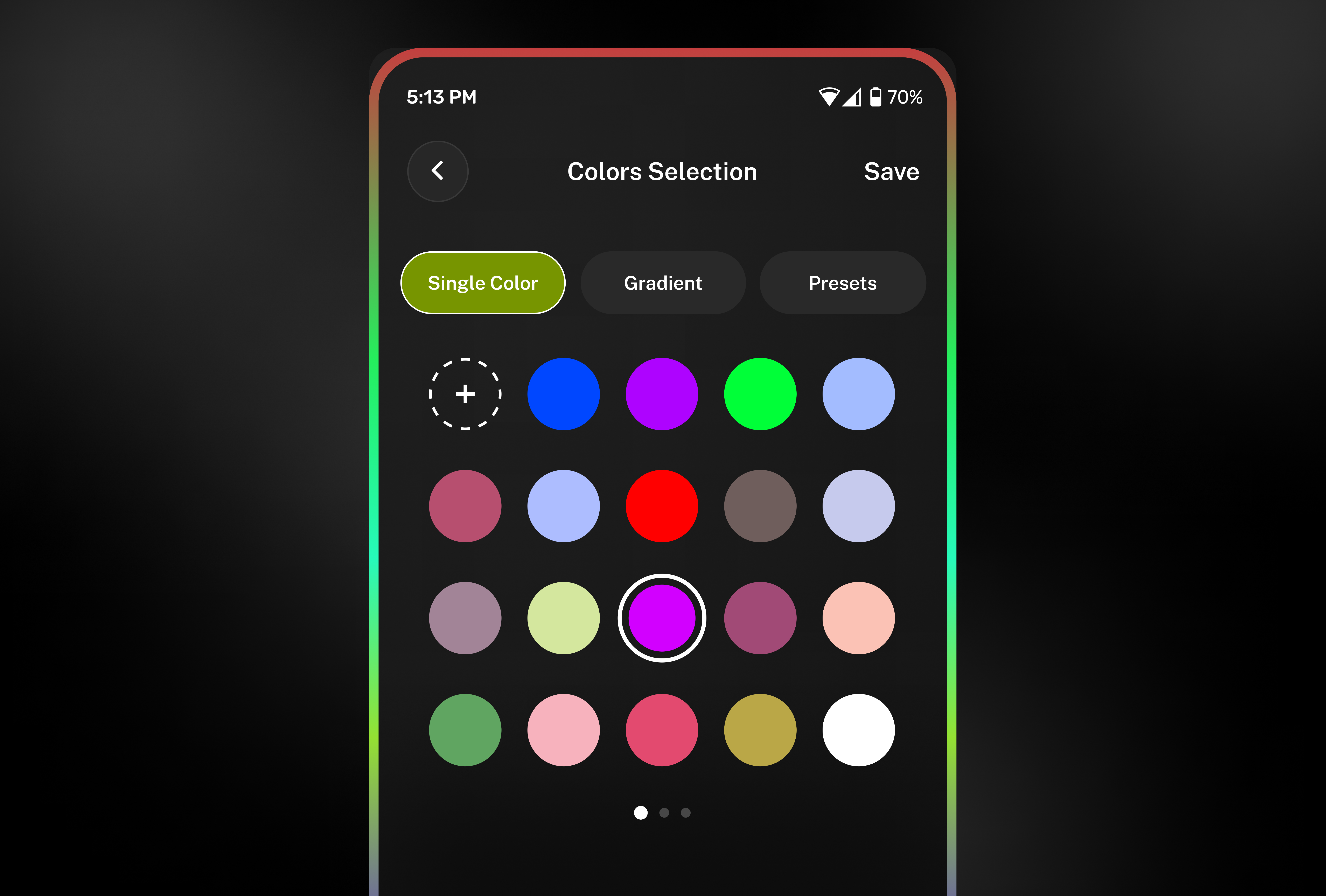 Color Selection Design Concept ui