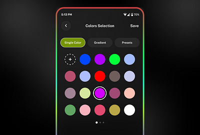 Color Selection Design Concept ui