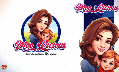 Moo Licious Mascot Logo animation branding business logo caricature logo cartoon mascot design graphic design illustration logo