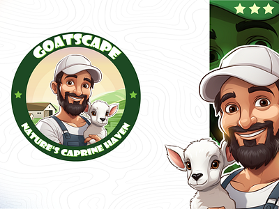 Goatscape Mascot Logo branding business logo caricature logo cartoon mascot design graphic design illustration logo vector