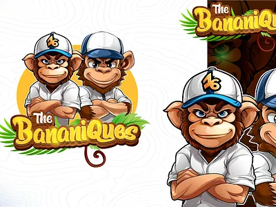 The Bananiques Mascot Logo branding business logo caricature logo cartoon mascot design graphic design illustration logo vector