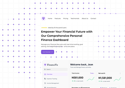 Saas Landing Page Design design finance saas landing page ui