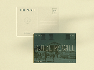 Hotel McCall Postcard brand design branding graphic design hotel hotel branding idaho illustration lettering logo postcard ui vintage web web design website